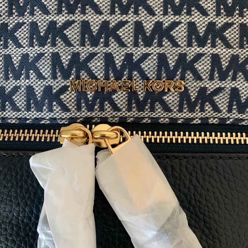 MK Rhea Medium Logo Jacquard Backpack - Picture 10 of 15